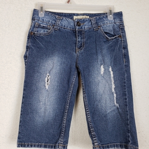 Paris blues distressed cropped Jean's size 5 - Picture 2 of 9